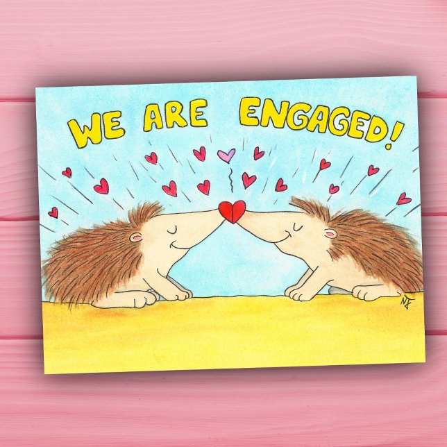Cute "We are engaged! " Postcard (Creator Uploaded)