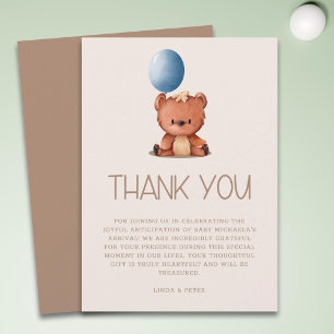 Cute We Can Bearly Wait Gender Neutral Baby Shower Thank You Card