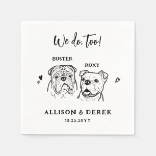Cute We Do Too 2 Dogs English Bulldog Wedding Napk Napkin