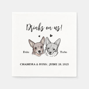 Cute We Do Too 2 Dogs Wedding Napkins