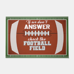 Cute We Don't Answer Check The Football Field Doormat