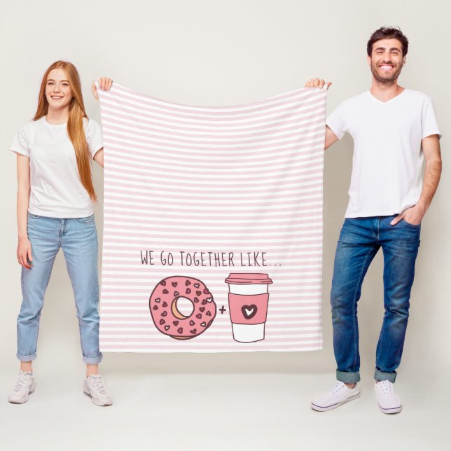 Cute We Go Together Doughnuts & Coffee Fleece Blan (In Situ)