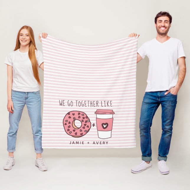 Cute We Go Together Doughnuts & Coffee Fleece Blan Blanket (In Situ)