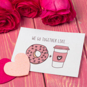 Cute We Go Together Like Doughnuts & Coffee Valent Invitation