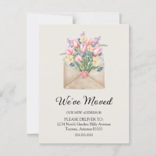 Cute We Have Moved Floral New Address Postcard