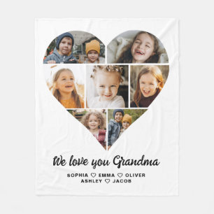 Cute We love you Grandma photo collage Fleece Blanket