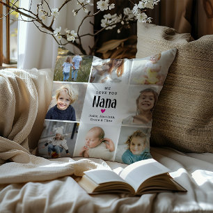 Cute 'We Love You Nana' Photo Collage Cushion