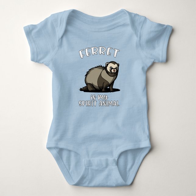 Cute Weasel Ferret Is My Spirit Animal Baby Bodysuit (Front)