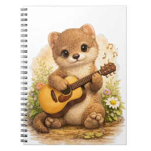 Cute Weasel Guitar Spiral Notebook