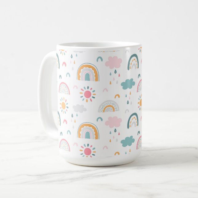 Cute Weather Pattern Coffee Mug (Front Left)