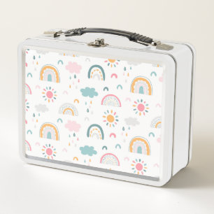 Cute Weather Pattern Metal Lunch Box