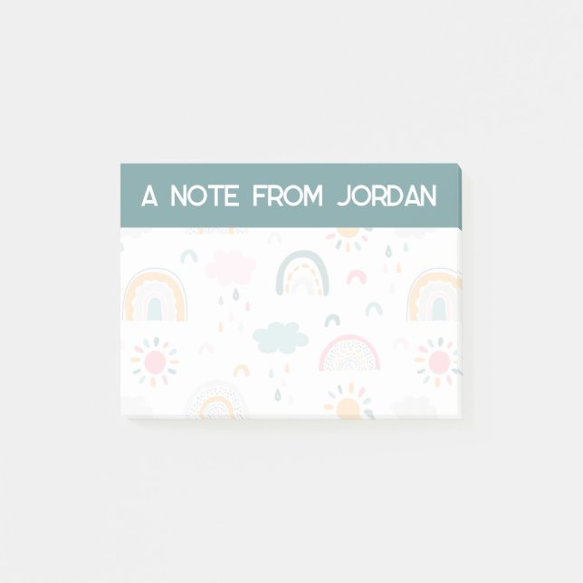 Cute Weather Pattern Post-it Notes (Front)