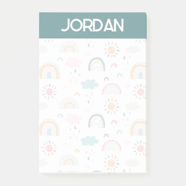 Cute Weather Pattern Post-it Notes (Front)