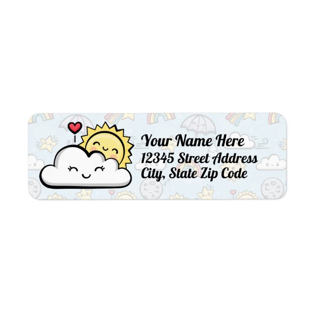 Cute Weather Return Address Label (Front)