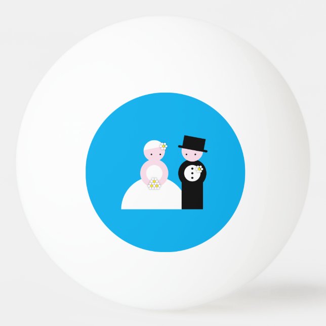Cute wedding couple ping pong ball (Front)