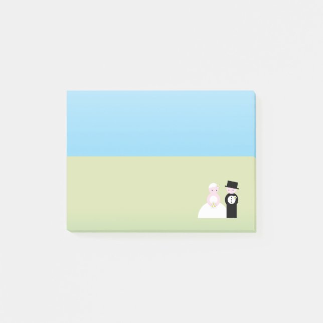 Cute wedding couple post-it notes (Front)
