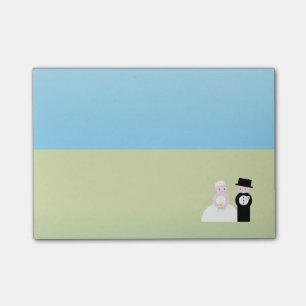Cute wedding couple post-it notes