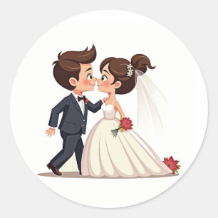 Cute Wedding Couple Sticker
