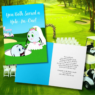 Cute Wedding Golf Balls Congratulations  Card