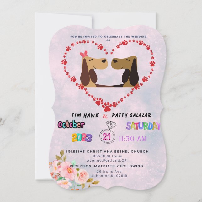 Cute wedding invitation  (Front)
