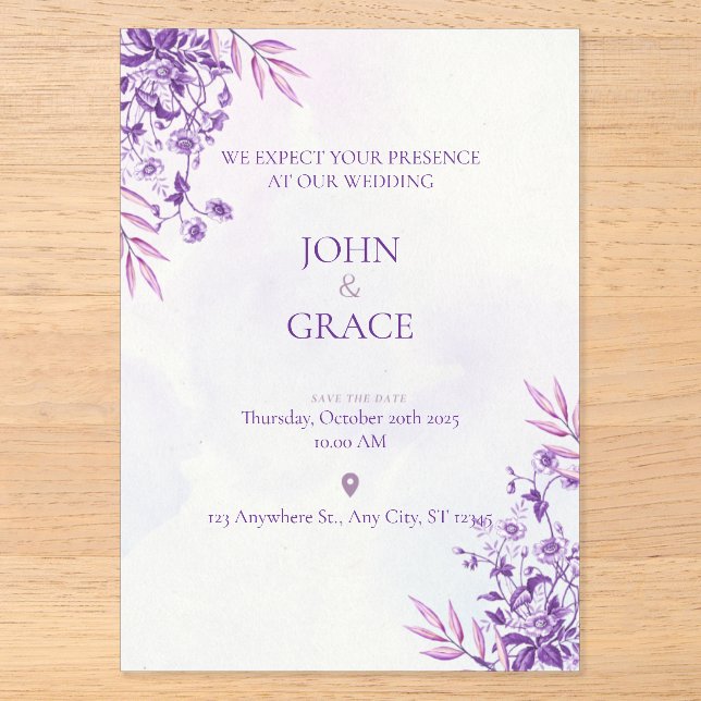 CUTE wedding invitation card (Front)