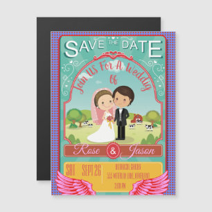 Cute Wedding Magnetic Invitation