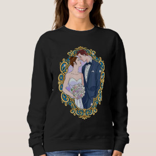 Cute Wedding Married Couple Bride and Groom Honeym Sweatshirt