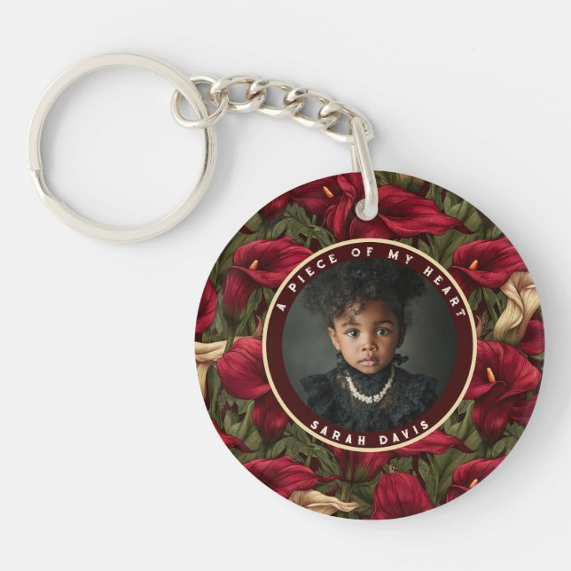 Cute wedding memory gift Custom  Calla Lilies Key Ring (Front)