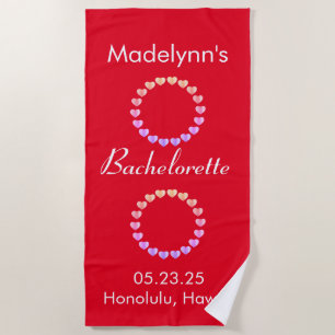 Cute Wedding Party Favour Personalised Beach Towel