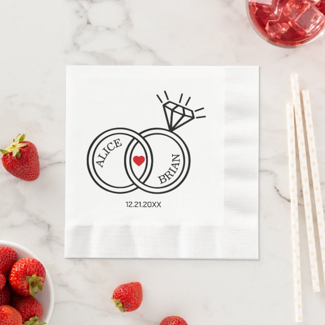Cute Wedding Reception Cocktail Napkin (Insitu)
