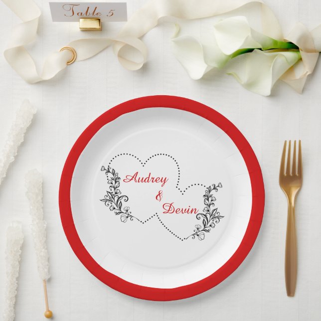 Cute Wedding Reception Dinner Paper Plate (Wedding)