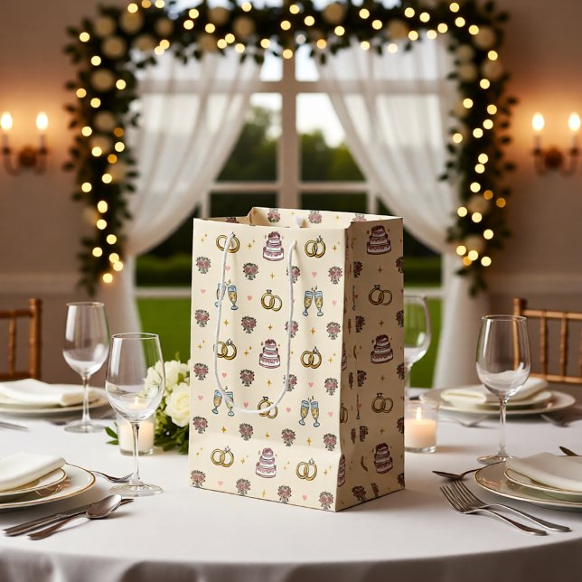 Cute Wedding Rings and Champagne Gift Bag (Creator Uploaded)