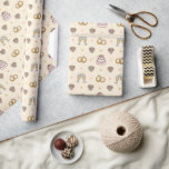 Cute Wedding Rings and Champagne Wrapping Paper<br><div class="desc">Celebrate love and new beginnings with this adorable wedding-themed wrapping paper featuring a charming pattern of cute cartoon wedding rings, cheerful flowers, and clinking champagne glasses. Playful yet elegant, this design is perfect for wrapping wedding gifts, engagement presents, bridal showers, anniversaries, and newlywed surprises. With its joyful illustrations and romantic...</div>