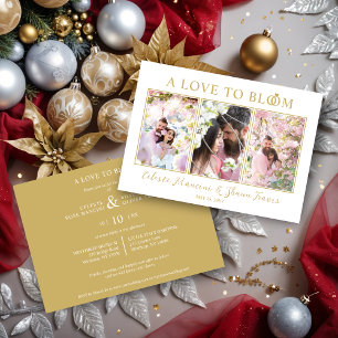 Cute Wedding Rings Luxurious 3 Multi Photos Invitation