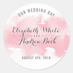 CUTE WEDDING SEAL stylish watercolor blush pink