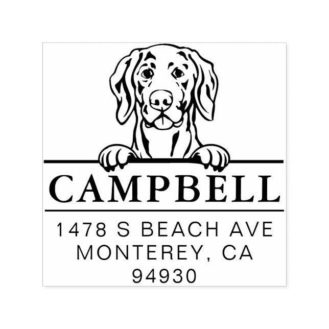 Cute Weimaraner Custom Dog Address Stamp  (Design)