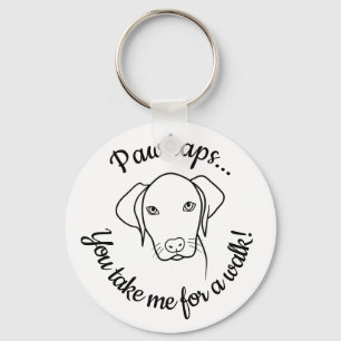 Cute Weimaraner dog in need for a walk Key Ring