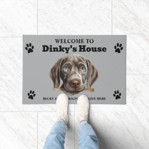 Cute Weimaraner Dog Photo Doormat