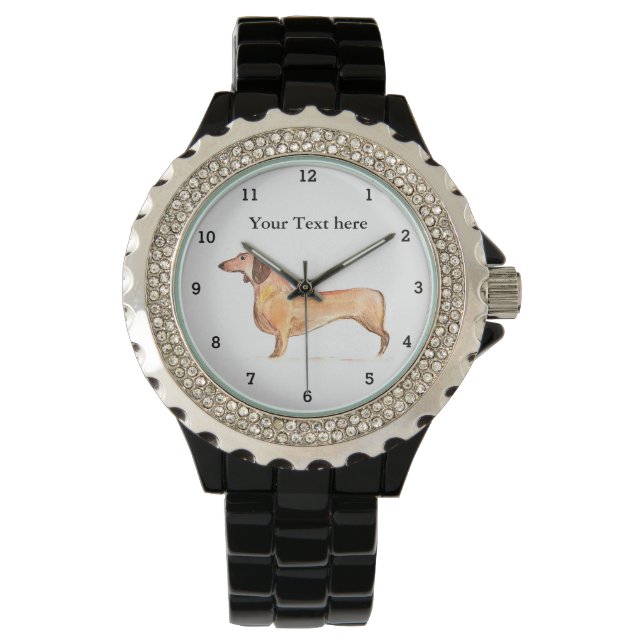 Cute Weiner Dachshund Dog Puppy Animal Pet Lover Watch (Front)