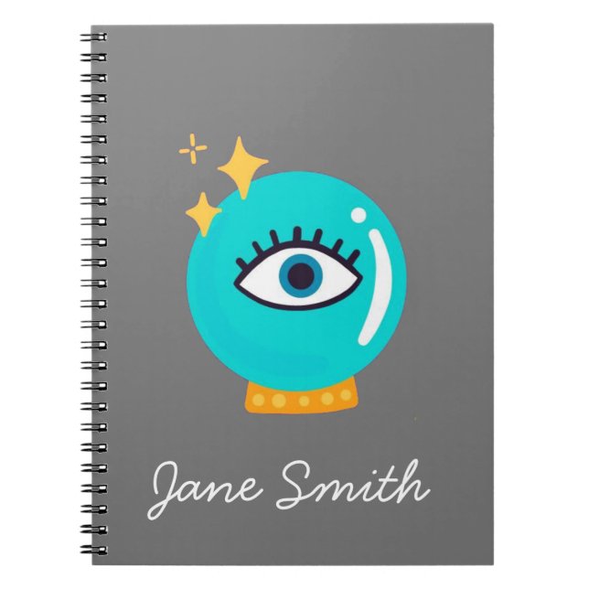 Cute weird third eye crystal ball notebook (Front)
