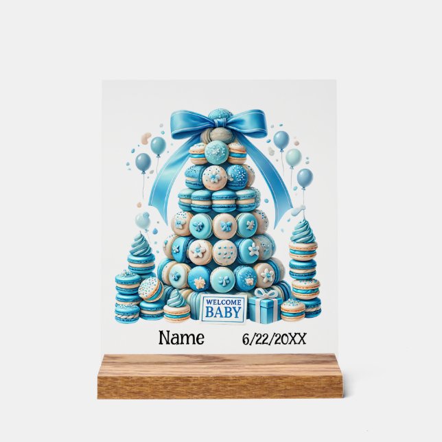 Cute welcome baby boy  acrylic sign (Front)