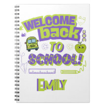 Cute Welcome Back To School Purple Green