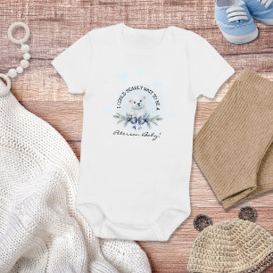Cute Welcome New Baby Blue Heart Bodysuit
