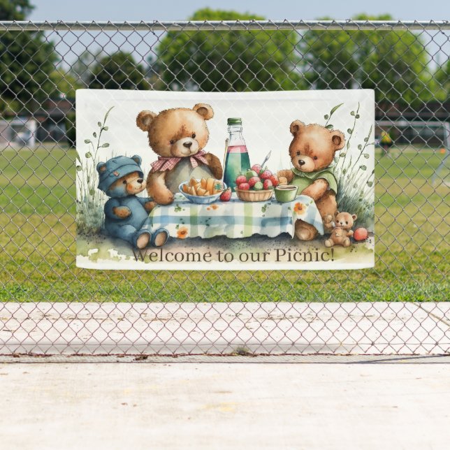 cute welcome picnic bears banner (Insitu)