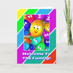 Cute Welcome To The Family Balloons Greeting Card
