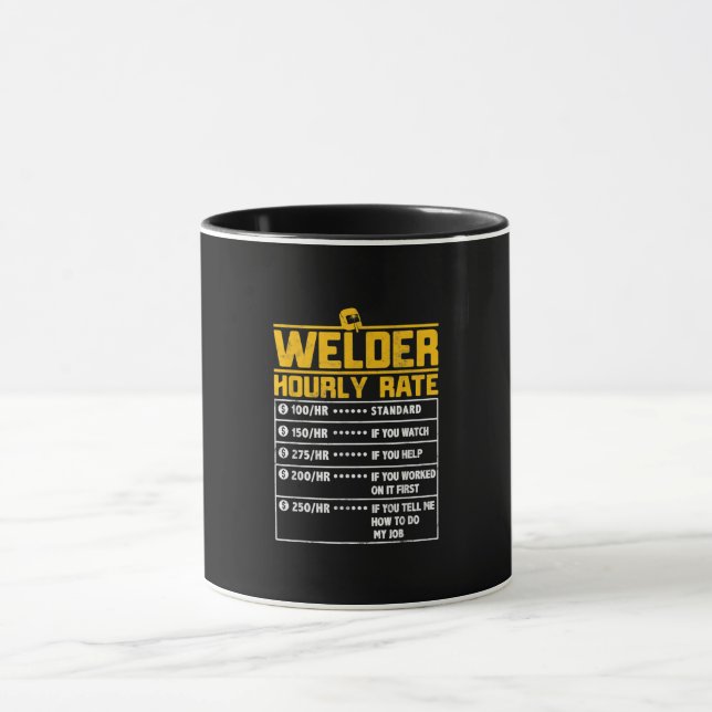 Cute Welder Funny Hourly Rate | Gift For Welder Mug (Center)