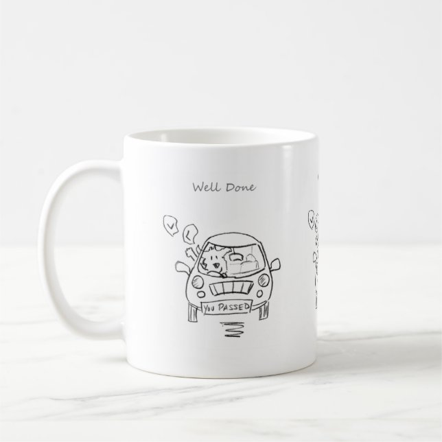 cute Well Done on passing your driving test! mug (Left)