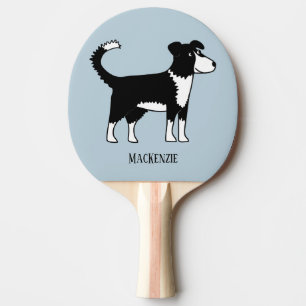 Cute Welsh Border Collie Dog Ping Pong Paddle