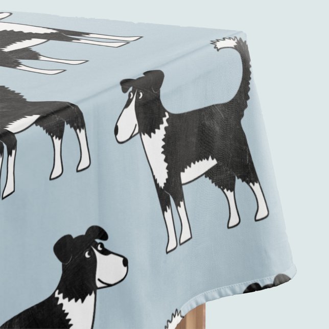 Cute Welsh Border Collie Sheep Dog Pattern Tablecloth (Creator Uploaded)