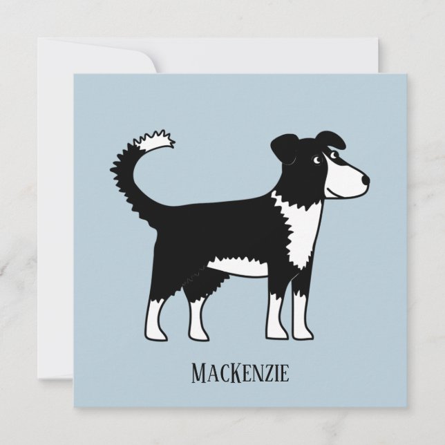 Cute Welsh Border Collie Sheepdog Custom Text Card (Front)